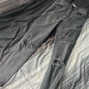 Light washed black skinny jeans